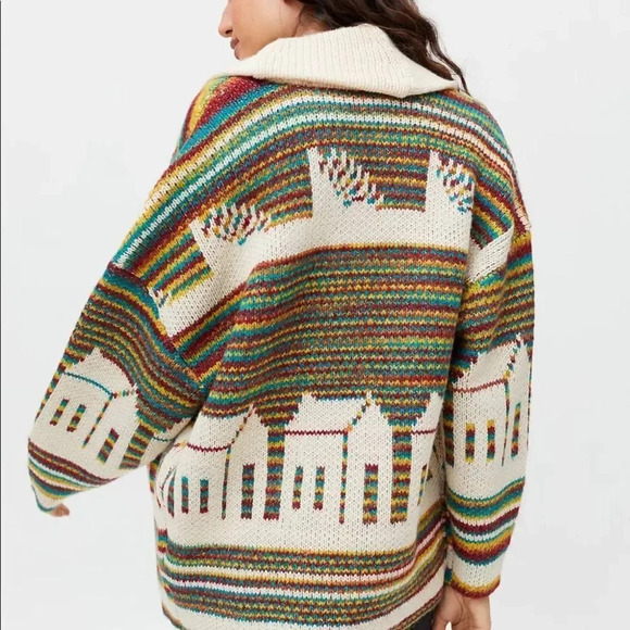 BDG Urban Outfitters Kolbie Open Front House Print Cozy Comfy XS New‎ $148 - Picture 3 of 14